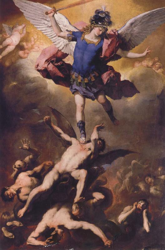 Luca  Giordano The Fall of the Rebel Angels Sweden oil painting art